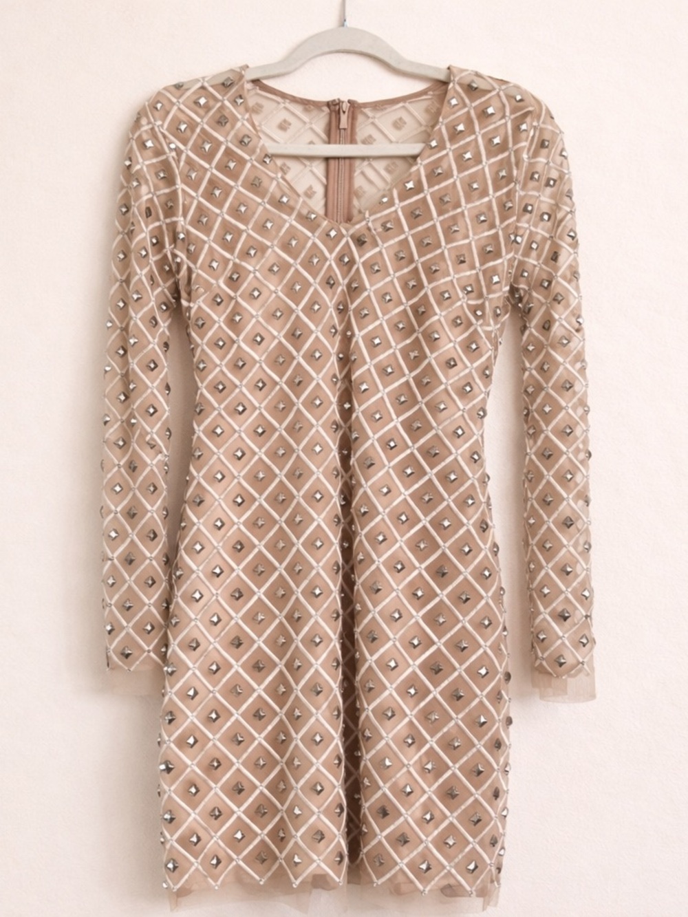 Bebe Mesh Embroided Dress